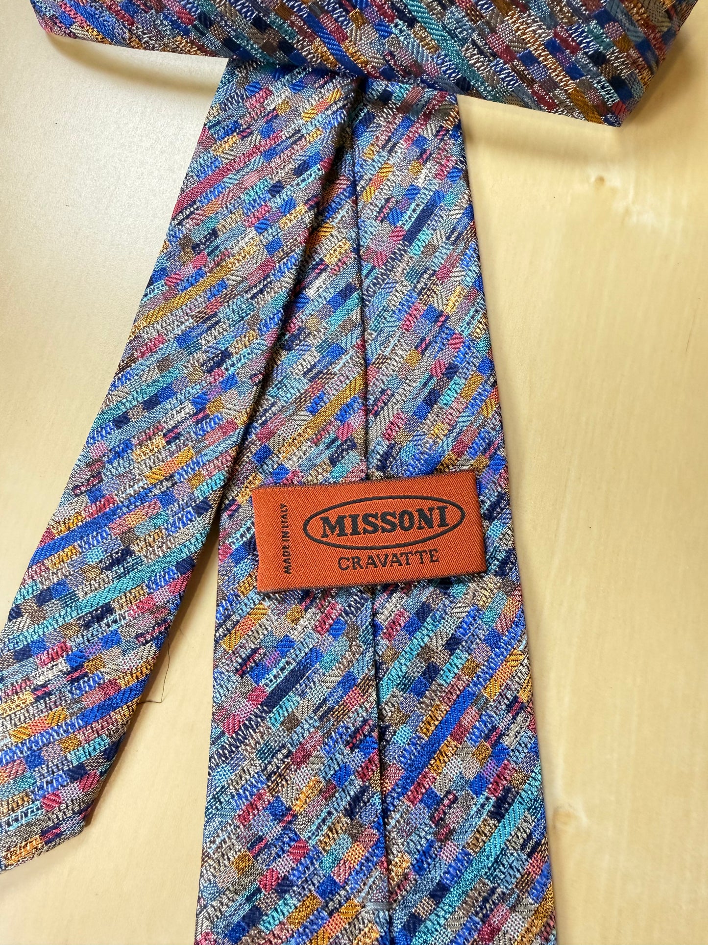 Cravatta Missoni tasselli multicolore