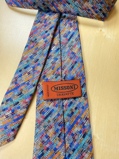 Cravatta Missoni tasselli multicolore