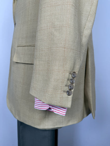 Giacca Corneliani mezza fodera in hopsack beige/senape - tg. 56