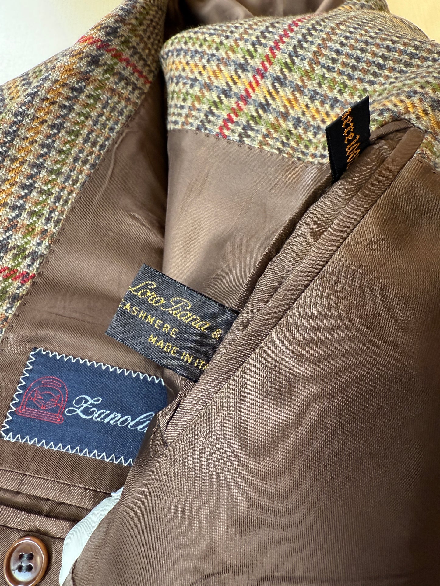 Giacca principe di Galles in puro cashmere tessuto Loro Piana - tg. 48
