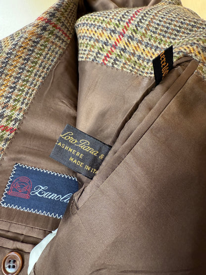 Giacca principe di Galles in puro cashmere tessuto Loro Piana - tg. 48