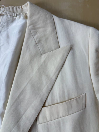 Giacca sartoriale twill bianco panna anni '60/'70 - tg. 52/54 drop basso