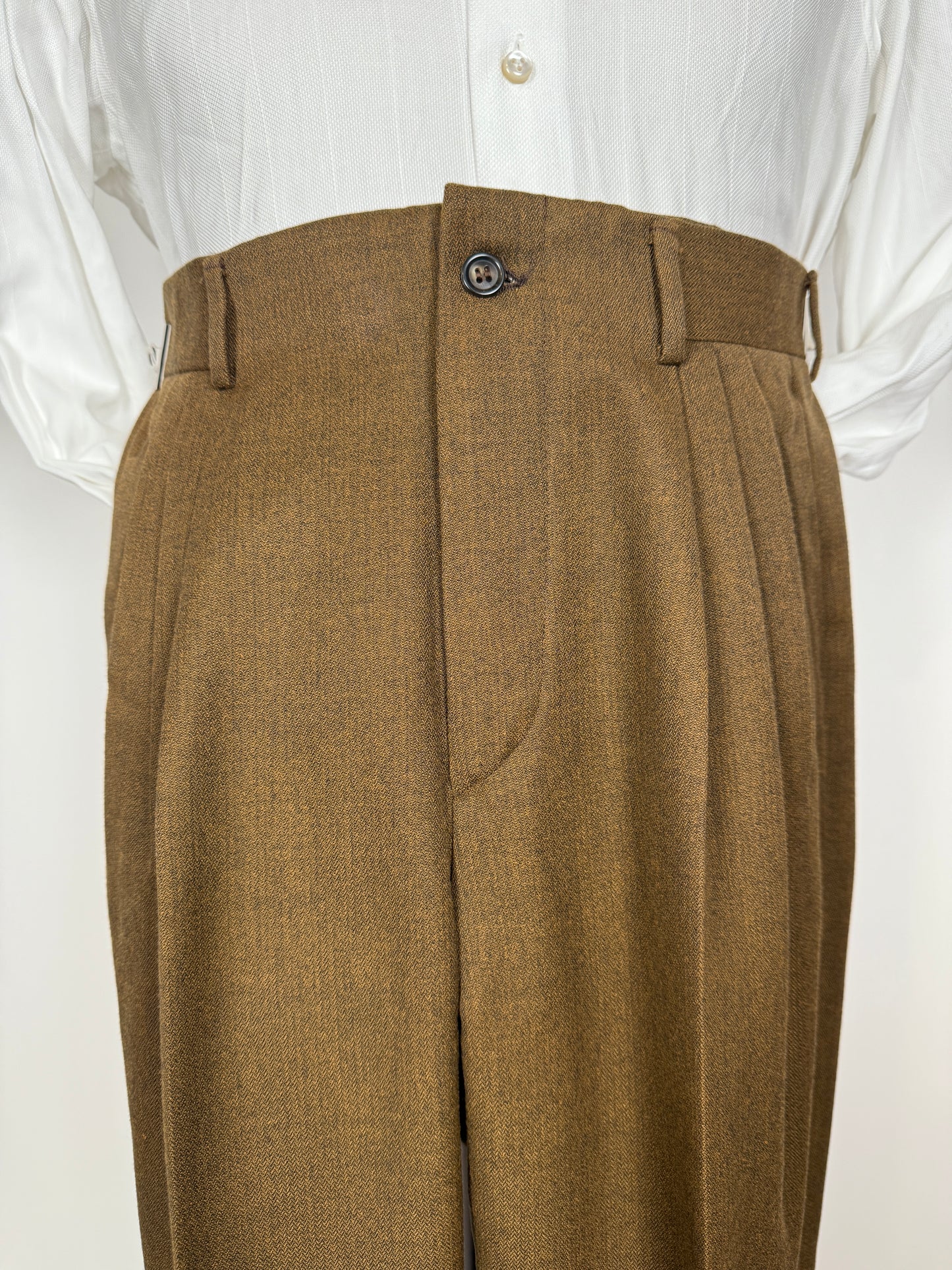 Pantaloni anni ‘80 color senape tripla pince (NOS) - tg. 44