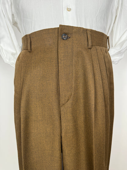 Pantaloni anni ‘80 color senape tripla pince (NOS) - tg. 44