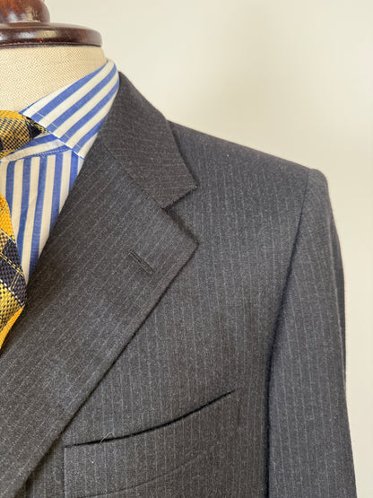 Completo Burberry flanella grigio antracite gessato - tg. 50