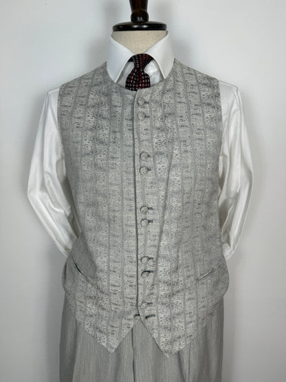 Panciotto damascato con pantalone abbinato in seta e lino - tg. 54