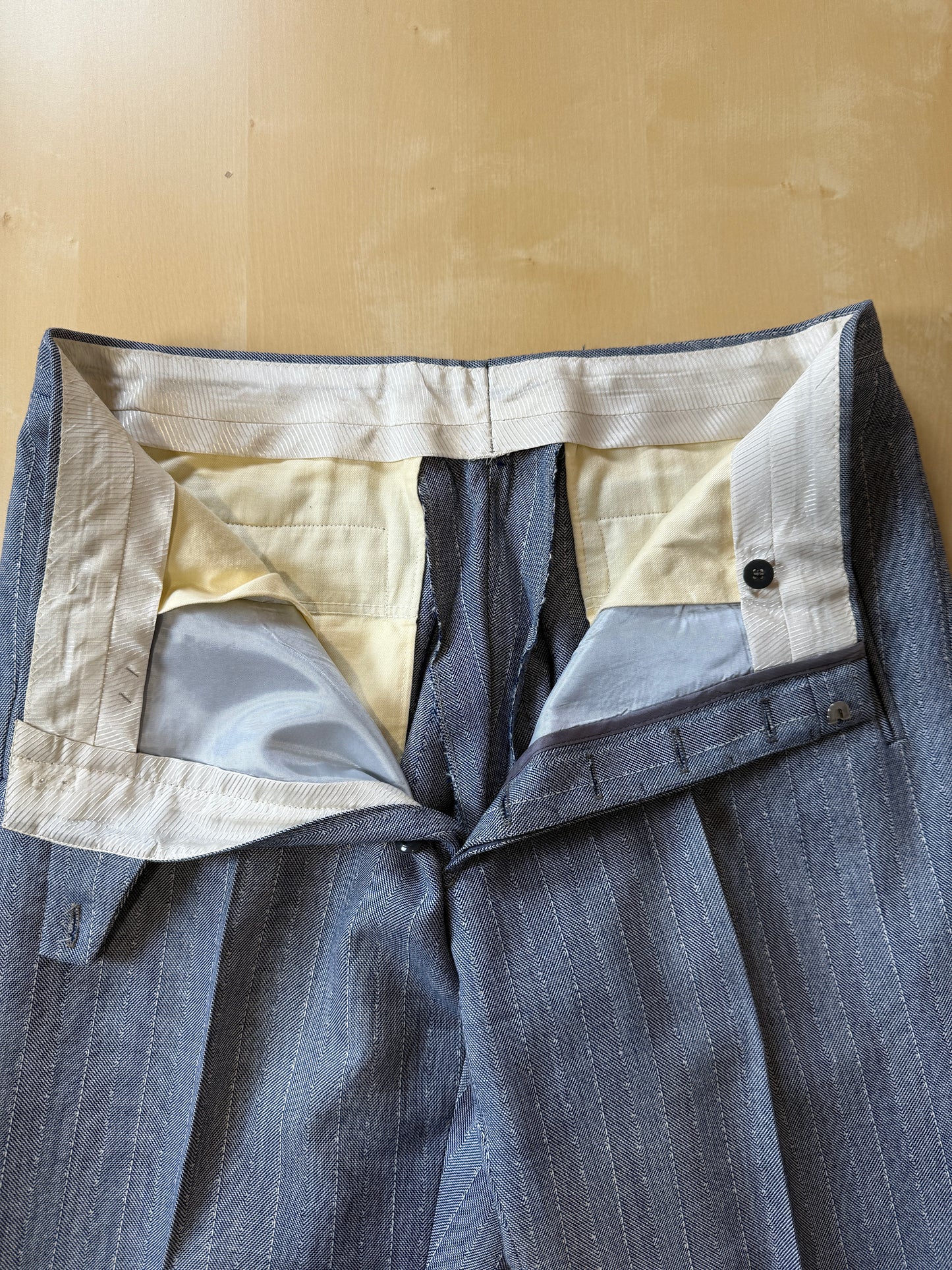 Completo anni ‘60 in grisaglia blu spinato - tg. 48