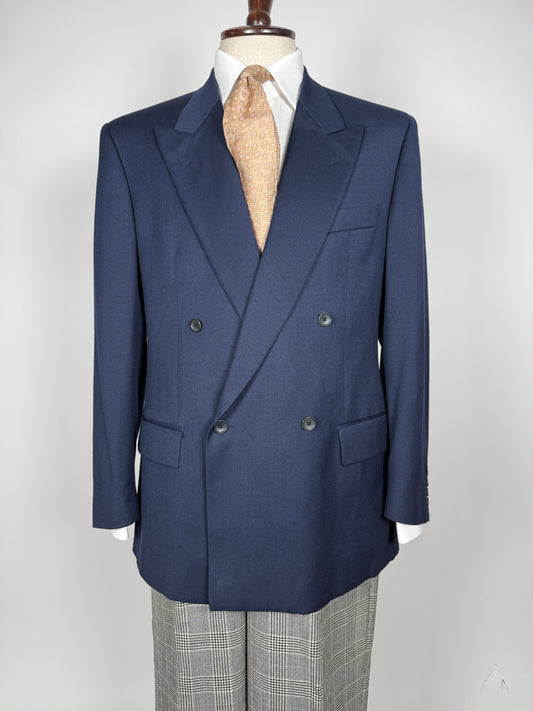 Giacca doppiopetto anni ‘80 flanella blu - tg. 50/52