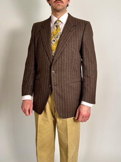 Giacca Ermenegildo Zegna anni ‘80 flanella marrone gessato - tg. 50