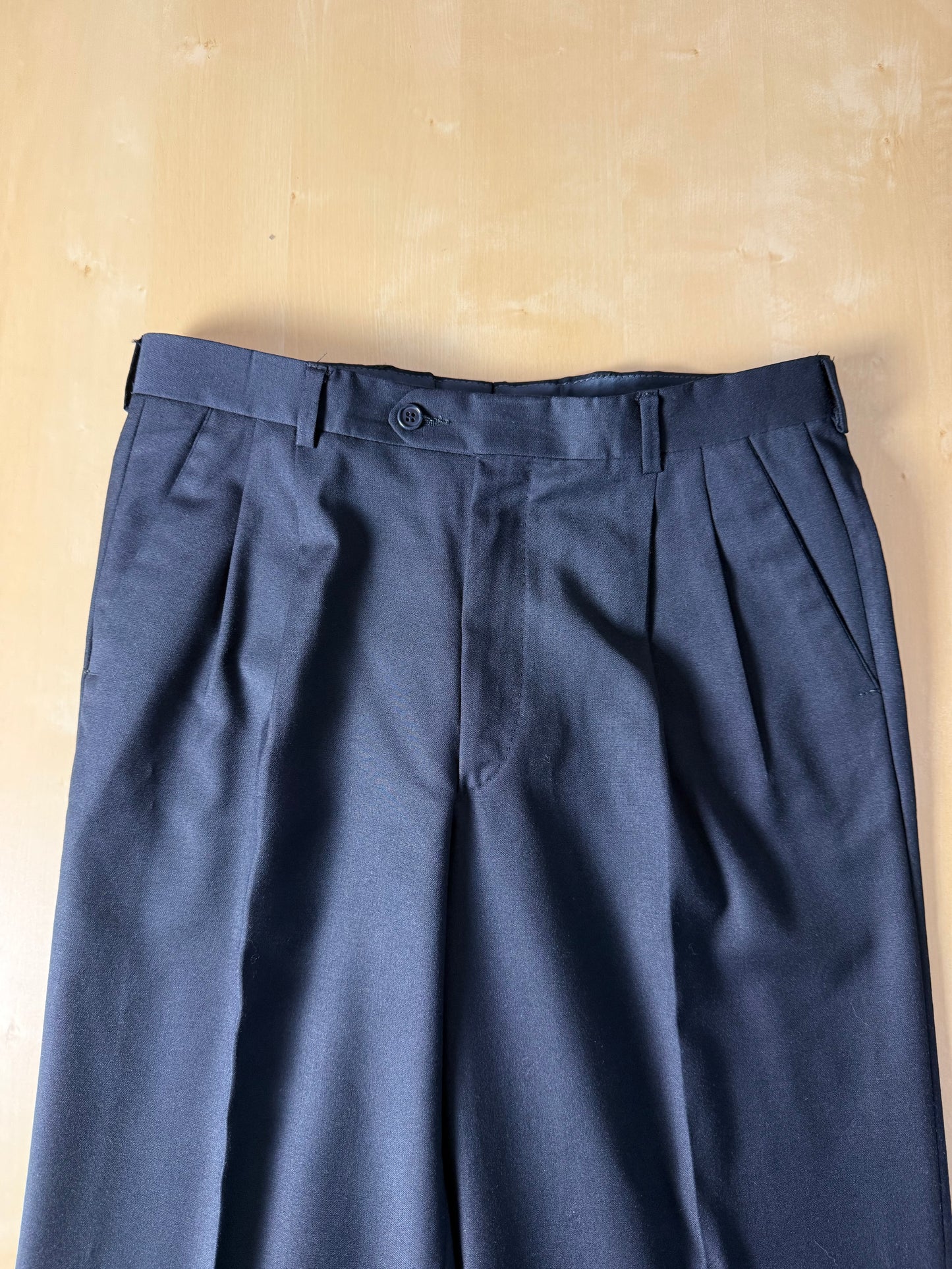 Pantaloni anni ‘80 fresco lana blu notte - tg. 48