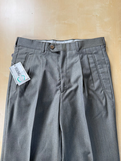 Pantaloni fresco lana verde scuro/cachi anni '80 (NOS) - tg. 46/48