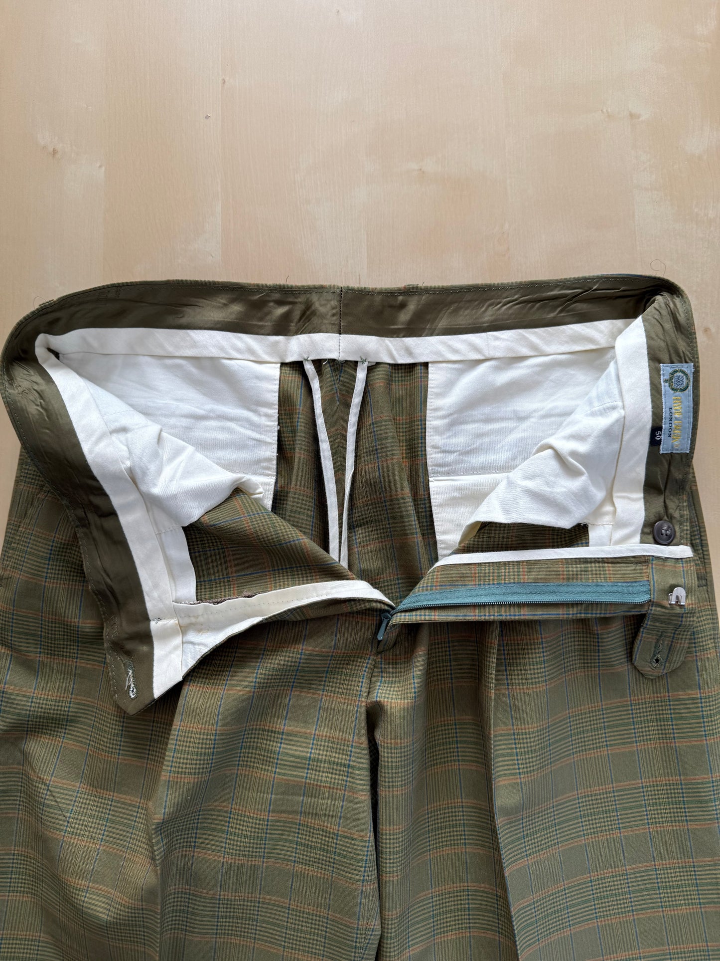 Completo anni ‘80 verde a quadri in cotone sfoderato - tg. 50