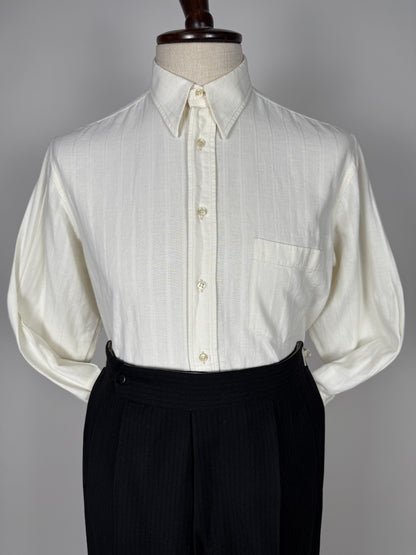 Camicia anni ‘80 in cotone e lino collo italiano - M/L collo 40