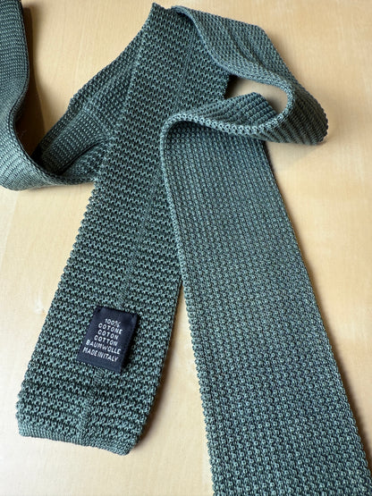 Cravatta Yves Saint Laurent in maglia di cotone verde