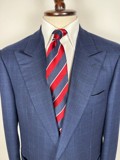 Blazer sartoriale 100% cashmere principe di Galles tessuto Loro Piana - tg. 50/52