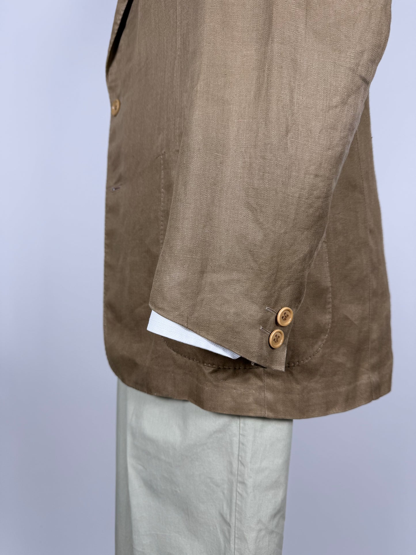 Giacca Corneliani anni '80 lino tabacco - tg. 48/50