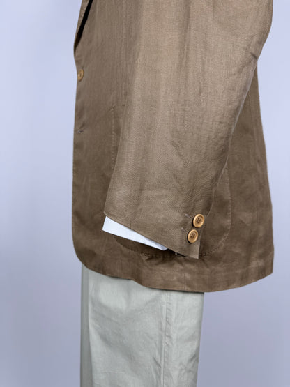 Giacca Corneliani anni '80 lino tabacco - tg. 48/50
