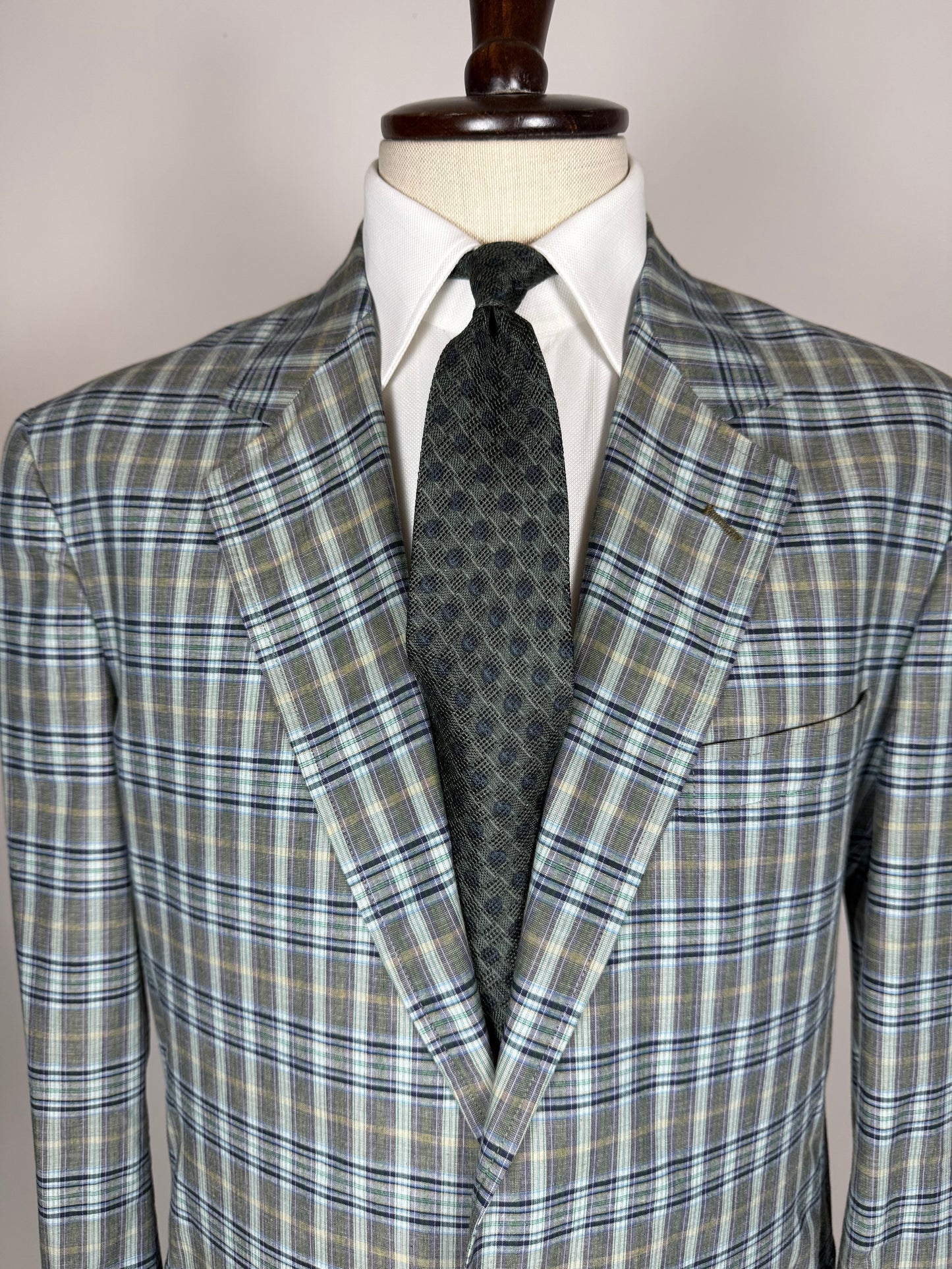 Giacca estiva Corneliani anni '80 in cotone a quadri - tg. 50