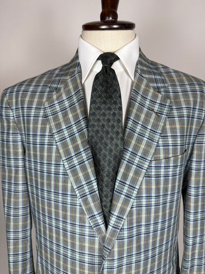 Giacca estiva Corneliani anni '80 in cotone a quadri - tg. 50