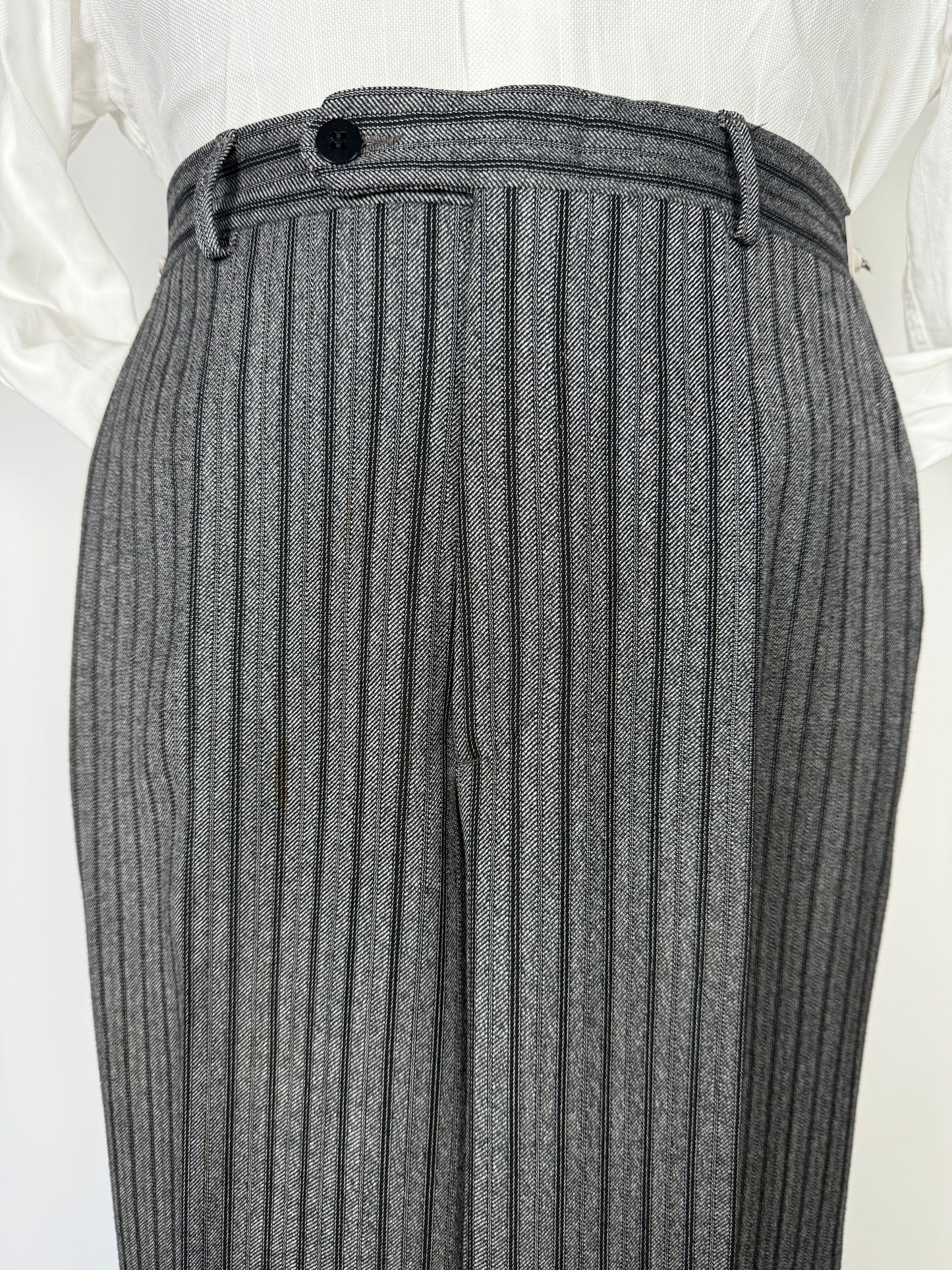 Pantalone anni ‘70 grigio a righe (morning dress) - tg. 44/46