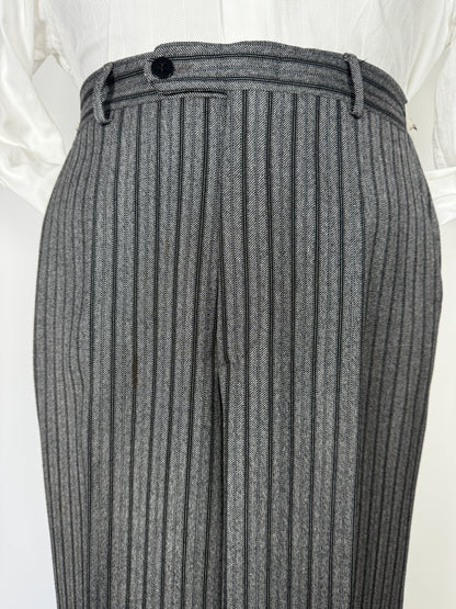 Pantalone anni ‘70 grigio a righe (morning dress) - tg. 44/46