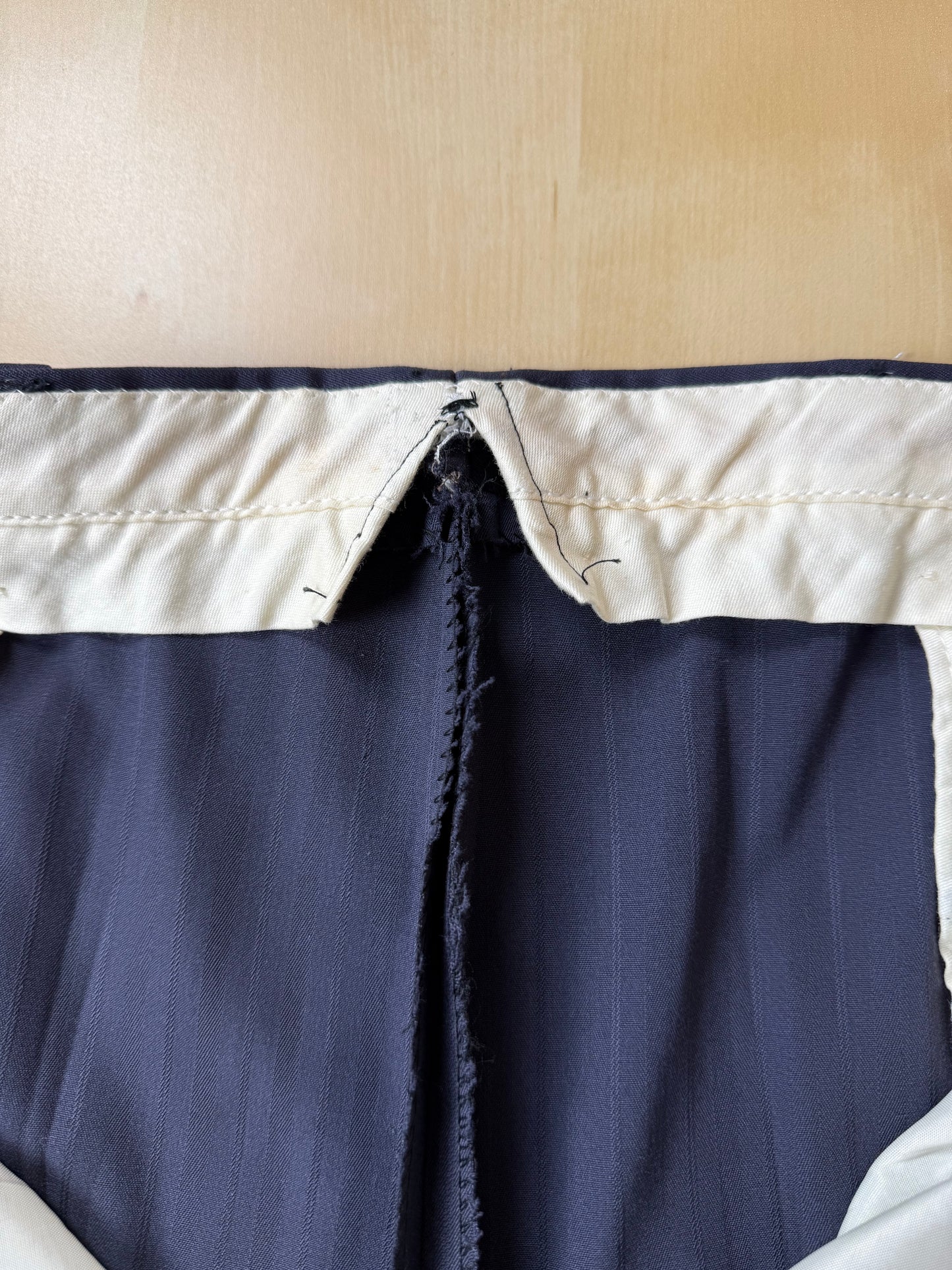 Pantaloni anni ‘80 lana pettinata trama spigata - tg. 52