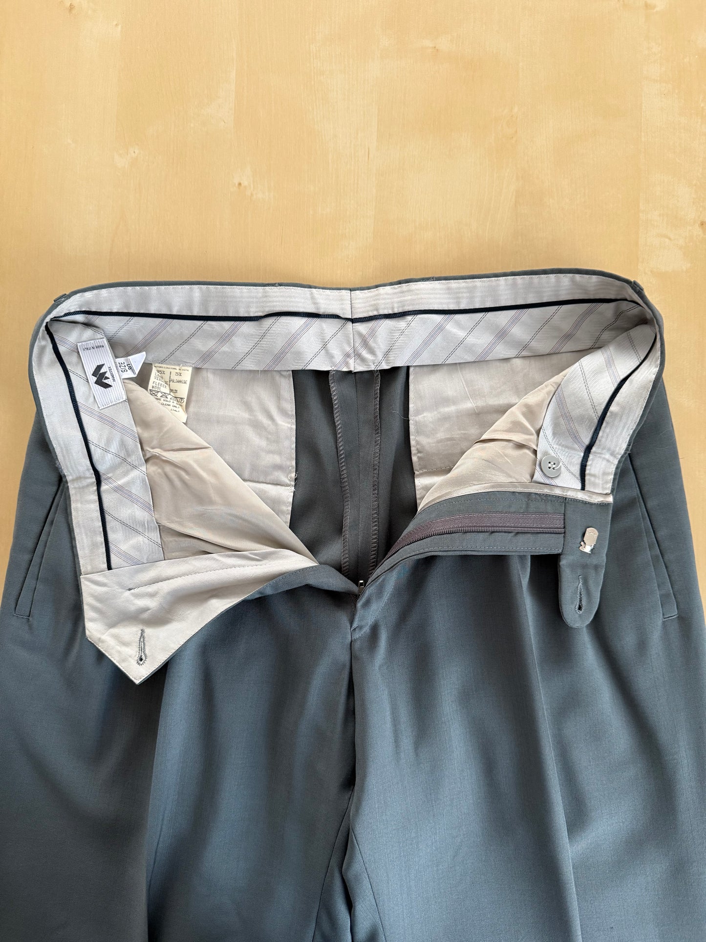 Pantaloni fresco lana verde petrolio anni ‘80 (NOS) - tg. 44