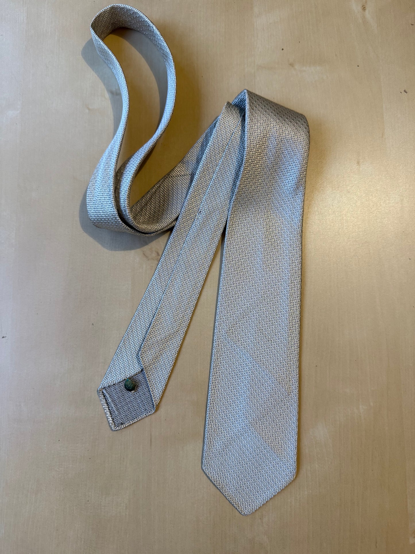 Cravatta anni ‘60 in grenadine di seta color ecru