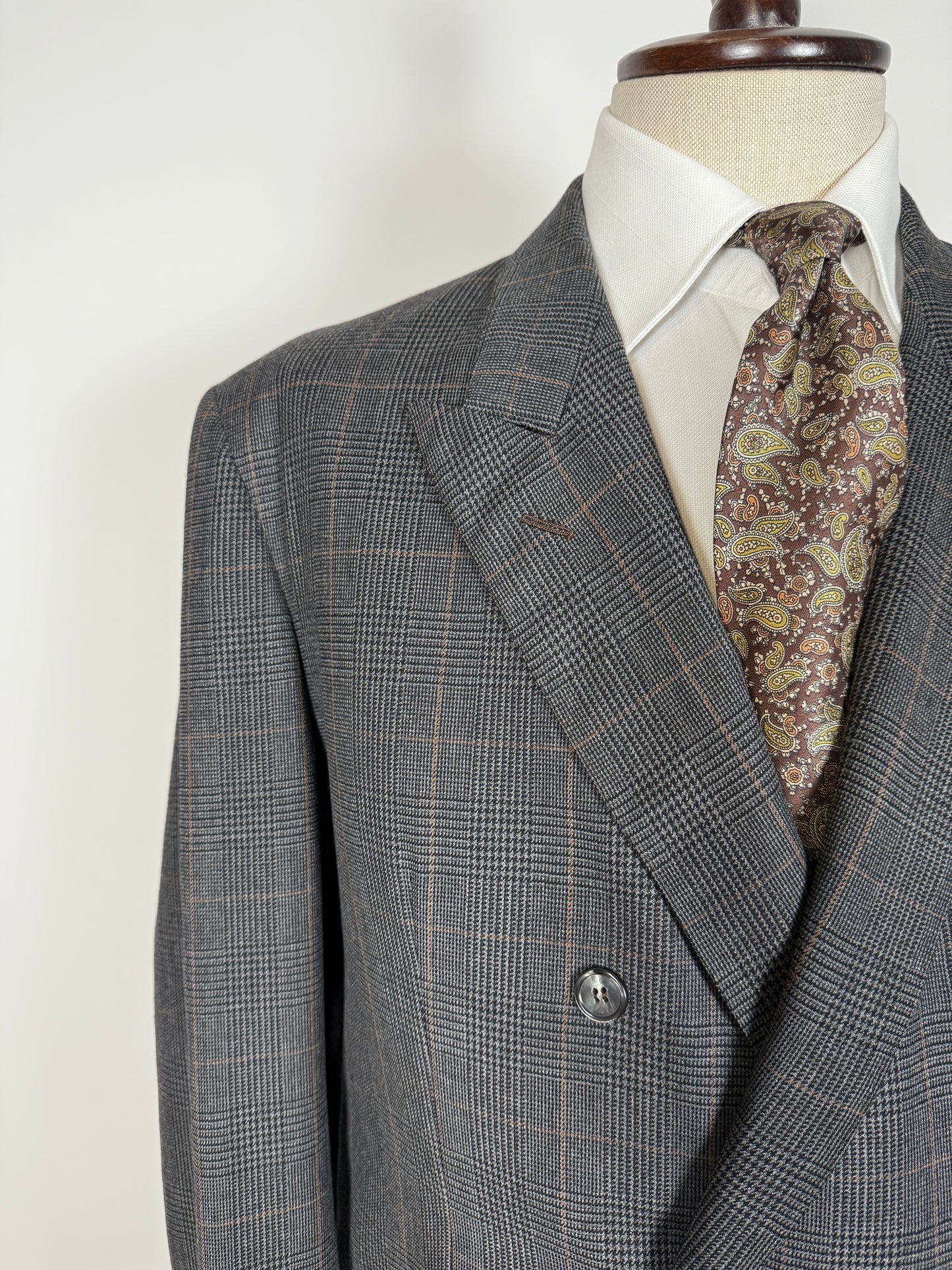 Giacca doppiopetto sartoriale anni ‘60 principe di Galles - tg. 58/60