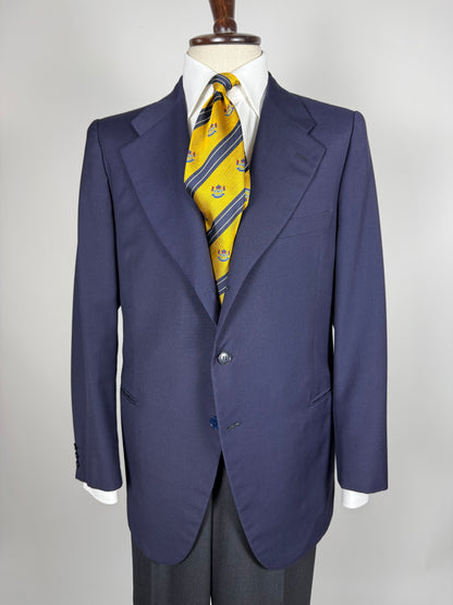 Giacca anni '60/'70 lana-terital blu - tg. 50/52