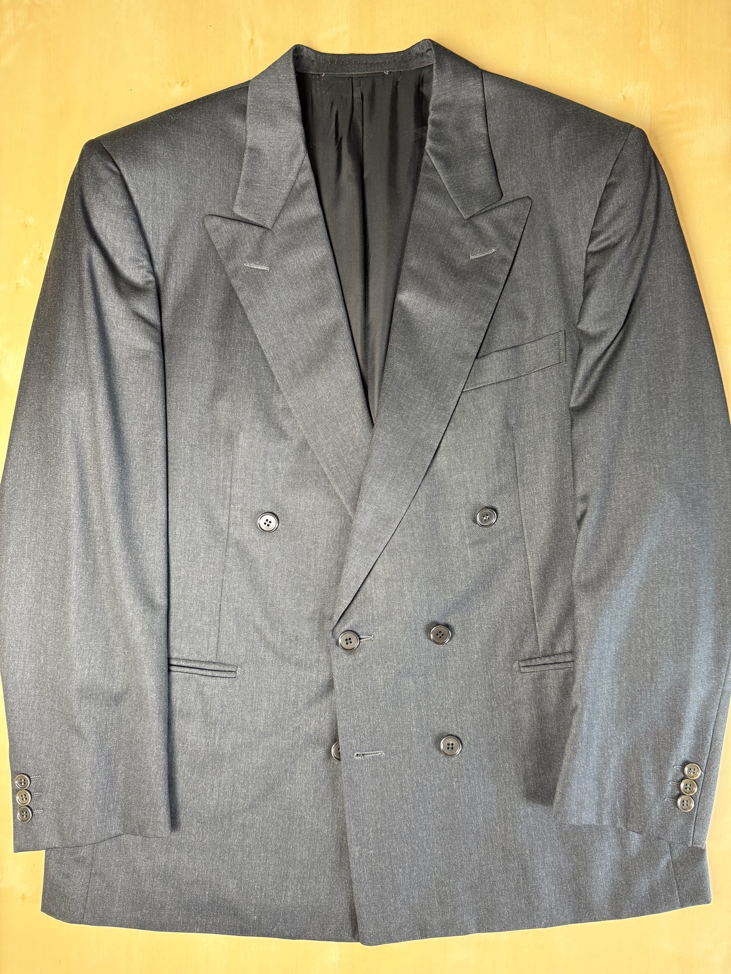 Giacca doppiopetto anni ‘80 flanella pettinata antracite - tg. 54