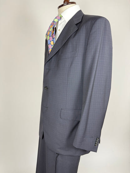 Completo Corneliani fresco lana blu a quadri - tg. 52/54