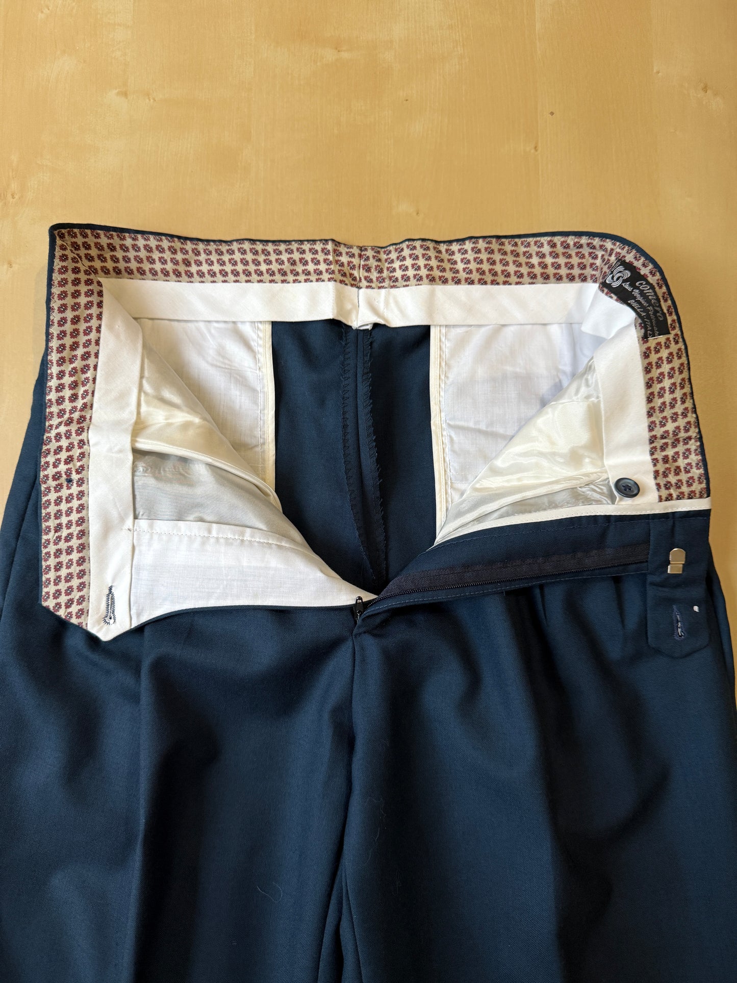 Pantalone anni ‘80 in fresco lana color petrolio (NOS) - tg. 46