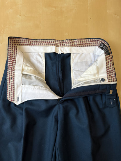 Pantalone anni ‘80 in fresco lana color petrolio (NOS) - tg. 46