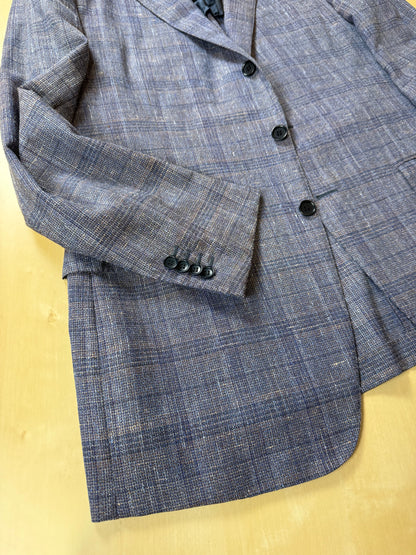 Giacca estiva in hopsack lana seta lino e cotone lilla - tg. 54