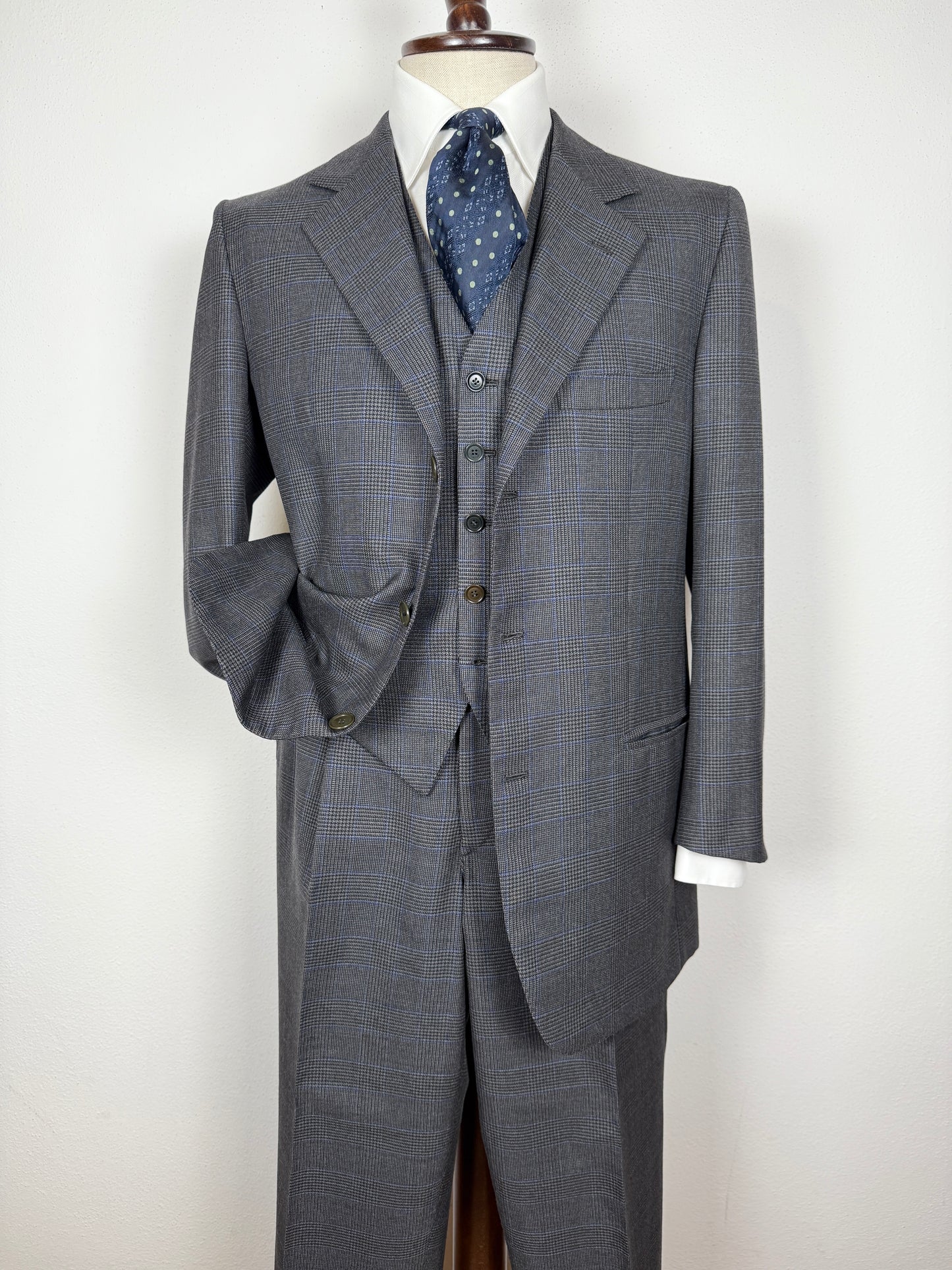 Completo 3 pezzi sartoriale principe di Galles - tg. 50