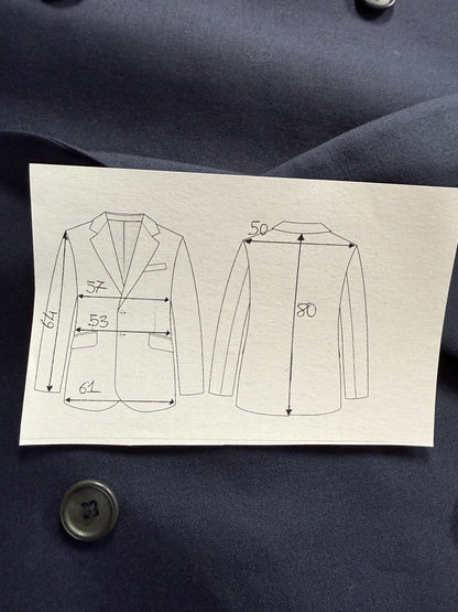 Giacca doppiopetto anni ‘80 flanella blu - tg. 50/52