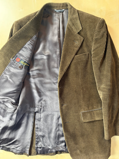 Giacca anni ‘80 in velluto a coste verde-marrone - tg. 48