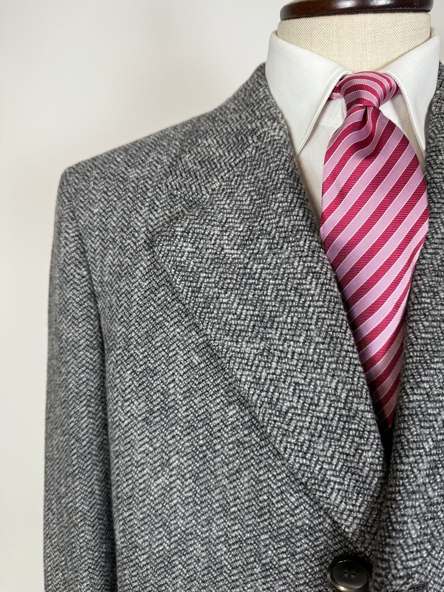 Cappotto anni ‘60/‘70 tweed spigato/chevron - tg. 52-54