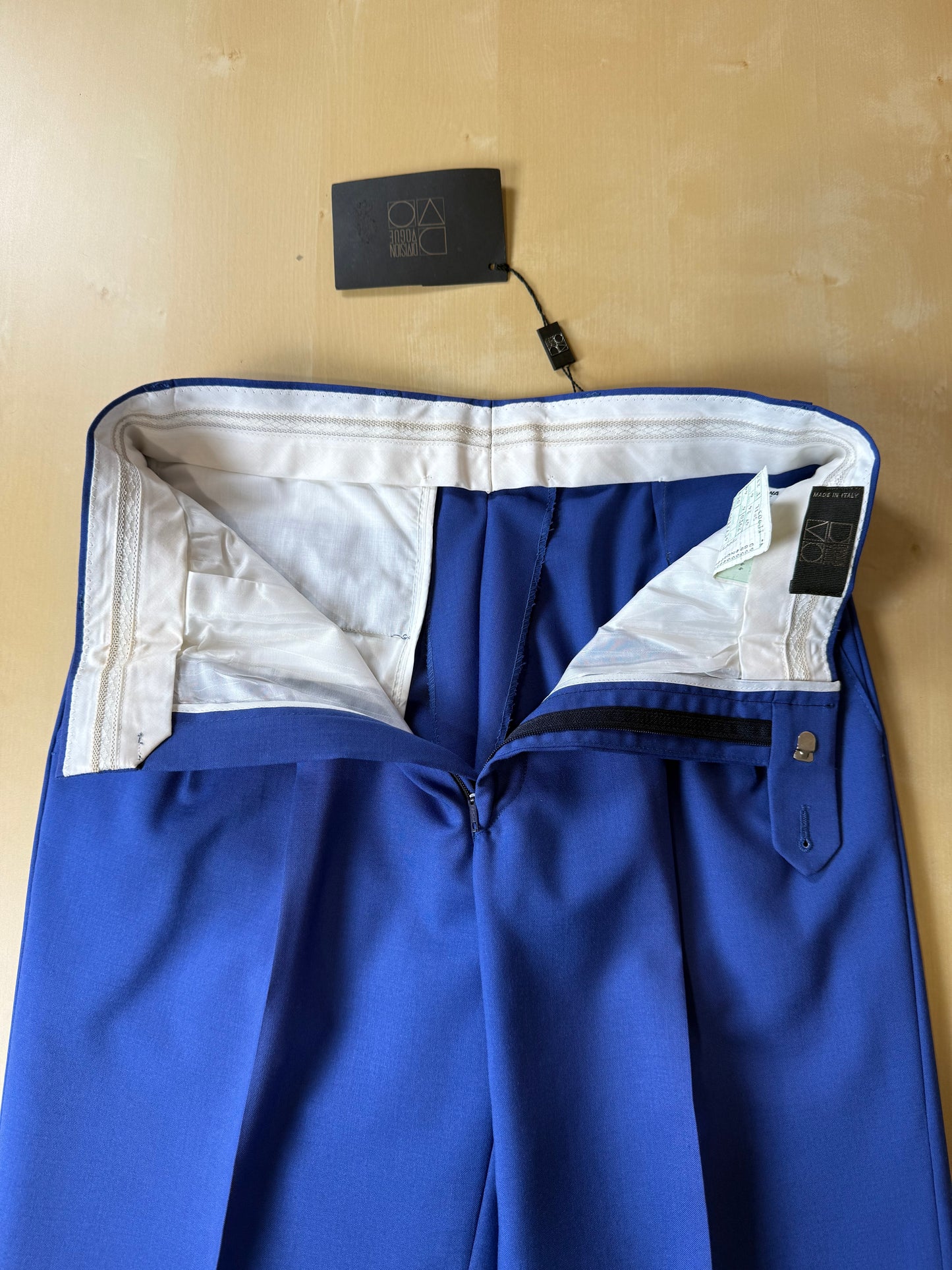 Pantaloni fresco lana blu china anni '80 (NOS) - tg. 44