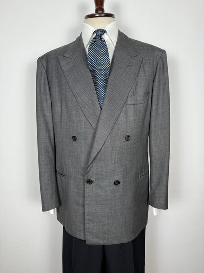Giacca doppiopetto sartoriale anni '90 in grisaglia - tg. 56
