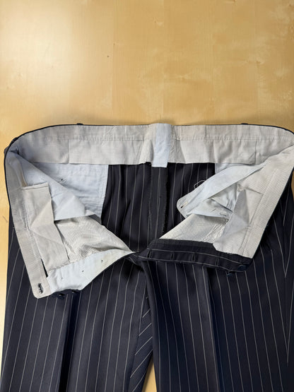 Completo sartoriale flanella pettinata blu gessato - tg. 56 drop 0-2