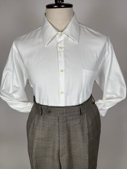 Camicia bianca cotone herringbone - XL collo 45