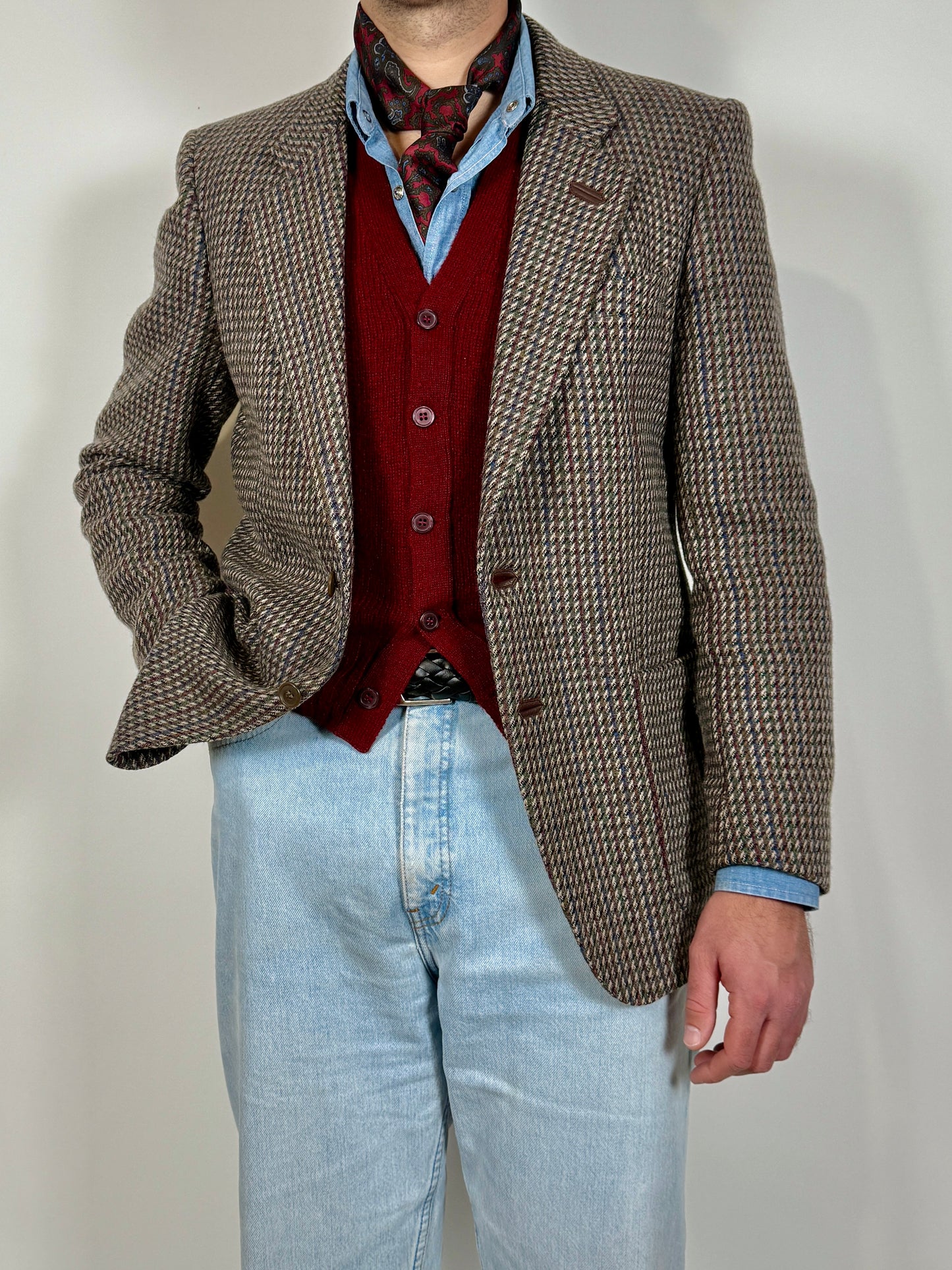 Giacca anni ‘70 in tweed multicolore - tg. 48/50