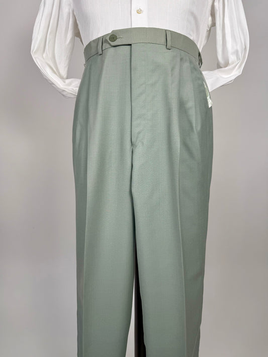 Pantaloni anni ‘80 fresco lana verde acqua - tg. 50/52