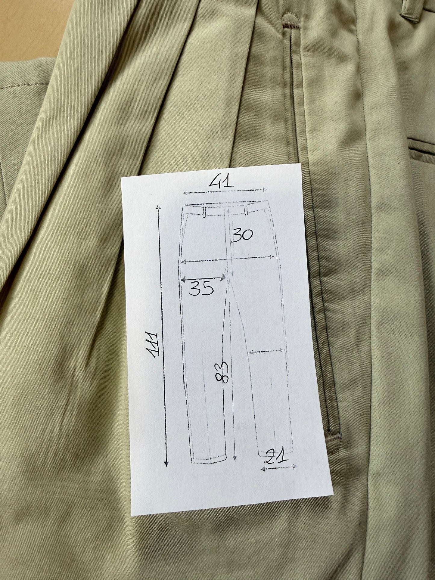 Pantaloni 100% cotone beige sabbia anni ‘80 (NOS) - tg. 46