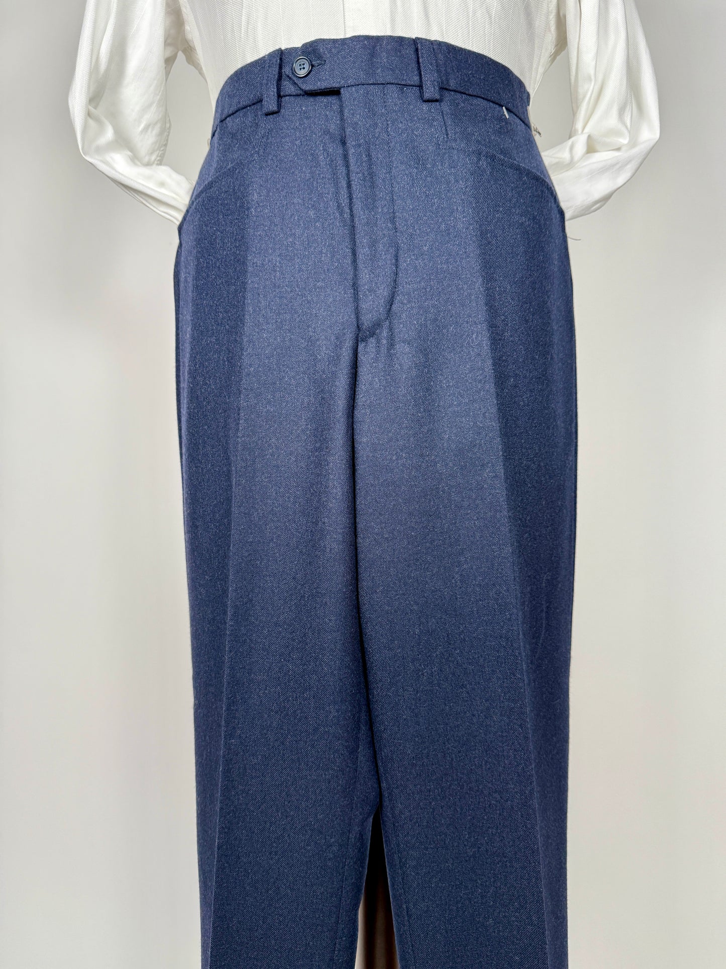 Pantaloni flanella blu tasche western (NOS) - tg. 48