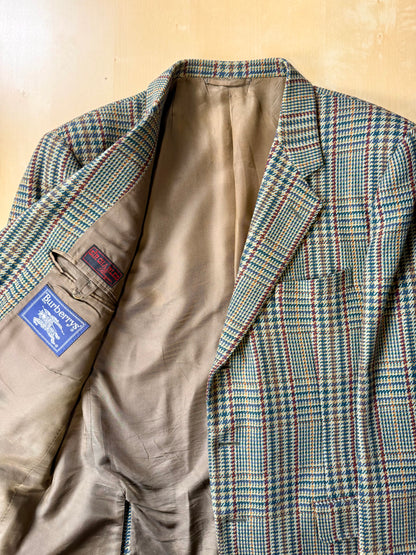 Giacca Burberrys anni ‘90 principe di Galles verde lana e cashmere - tg. 50 corta