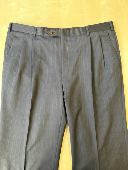 Completo Belvest anni '80 marrone gessato - tg. 56/58