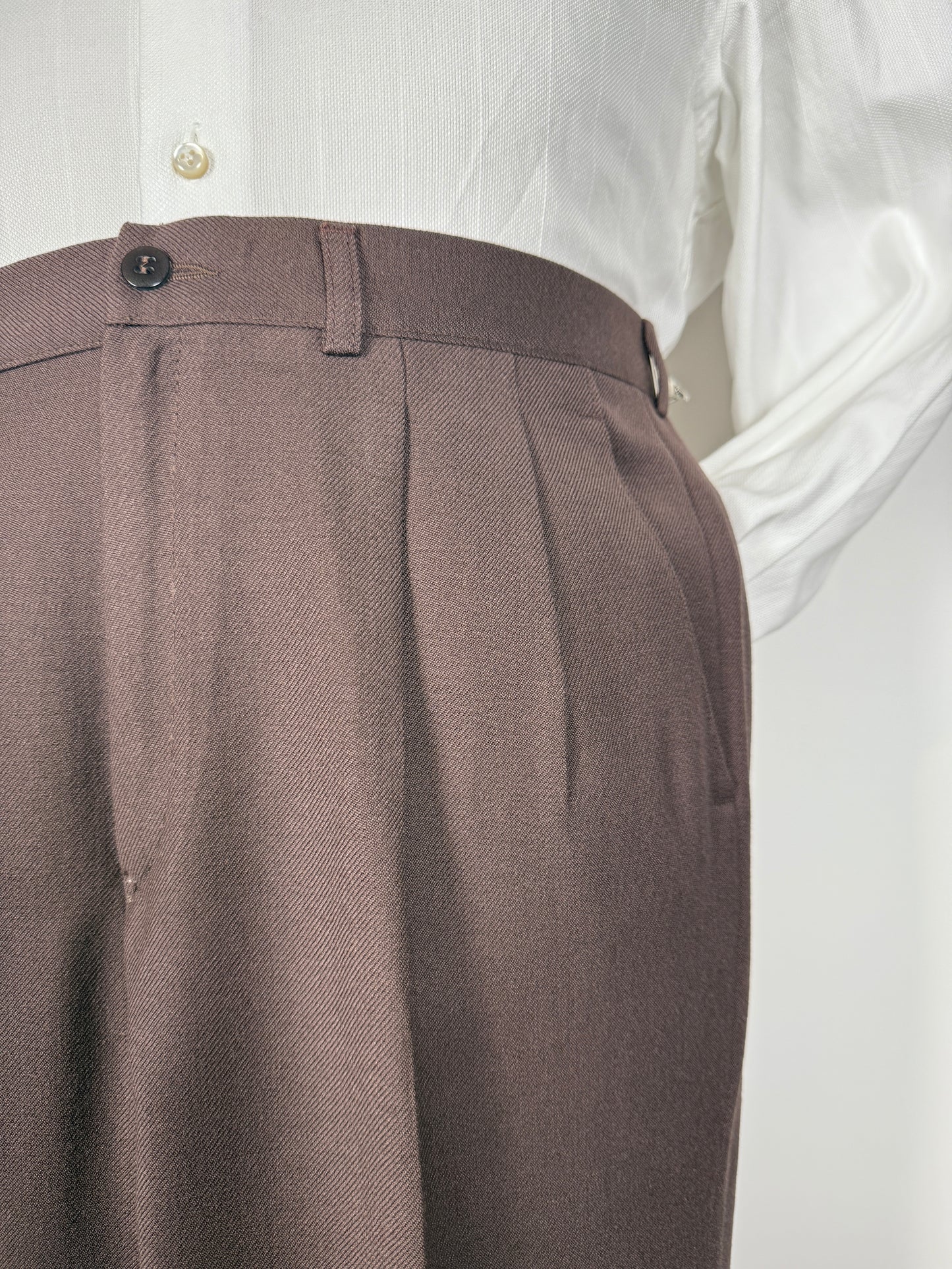 Pantaloni anni ‘70/‘80 in cavalry twill marrone (NOS) - tg. 46/48